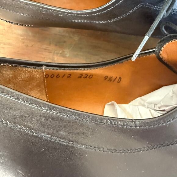 Salvador Ferragamo Mens Shoe 9 1/2 D Studio Italy Open Lacing Black Bruges - Picture 8 of 12